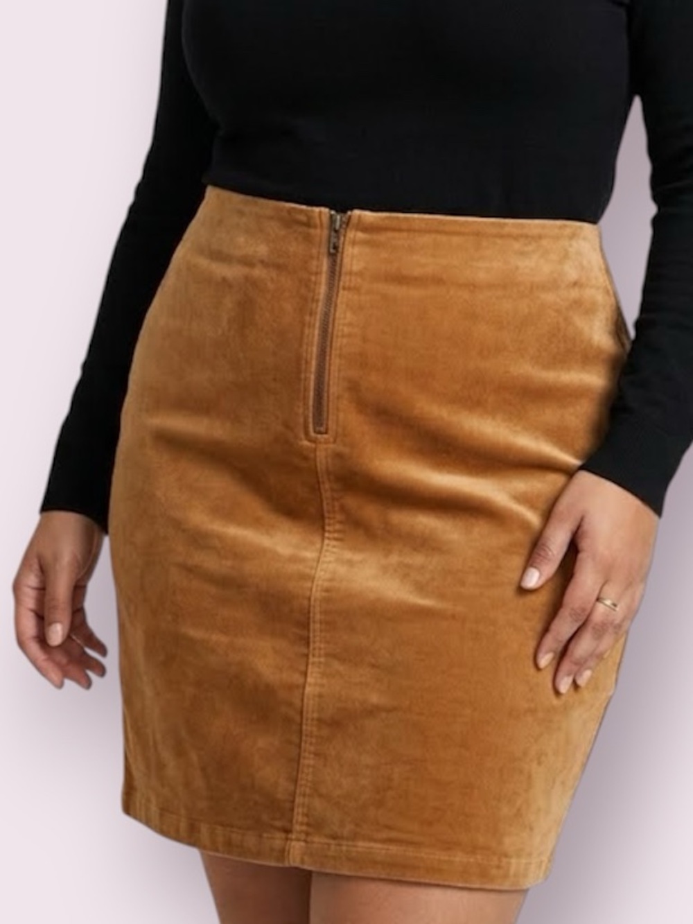 Lane Bryant Venezia Jean Co. Velvet Western Mini Skirt Brown Size 16
